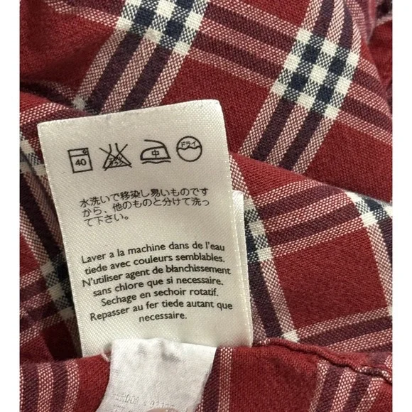 Eddie Bauer Flannel Shirt Mens Size XL Tall 100% Cotton Long Sleeve Red Plaid - Picture 10 of 16